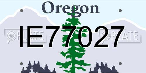 IE77027 Oregon License Plate