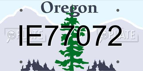 IE77072 Oregon License Plate