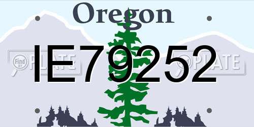IE79252 Oregon License Plate
