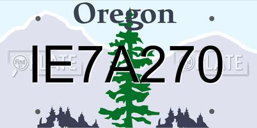 IE7A270 Oregon License Plate