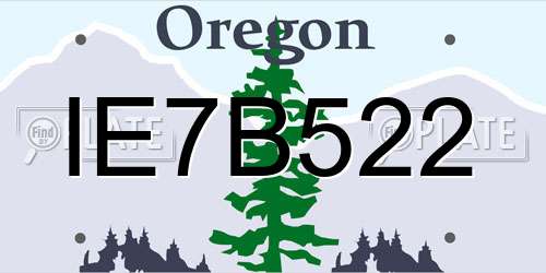 IE7B522 Oregon License Plate