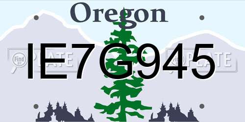 IE7G945 Oregon License Plate