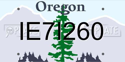 IE7I260 Oregon License Plate