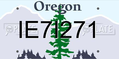 IE7I271 Oregon License Plate