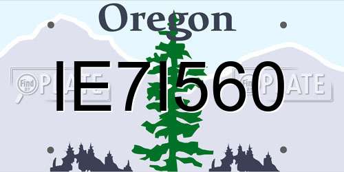 IE7I560 Oregon License Plate