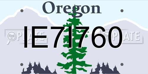 IE7I760 Oregon License Plate
