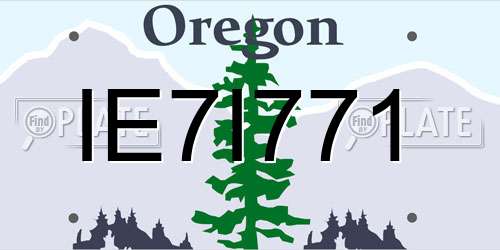 IE7I771 Oregon License Plate