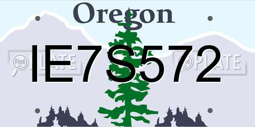 IE7S572 Oregon License Plate