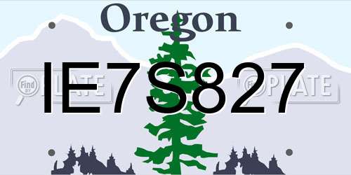 IE7S827 Oregon License Plate