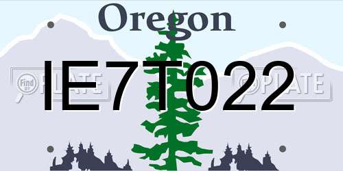 IE7T022 Oregon License Plate