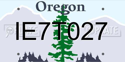 IE7T027 Oregon License Plate