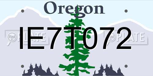 IE7T072 Oregon License Plate