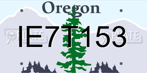 IE7T153 Oregon License Plate