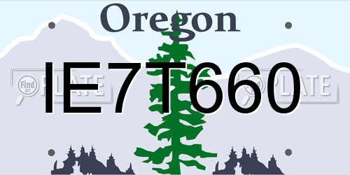 IE7T660 Oregon License Plate
