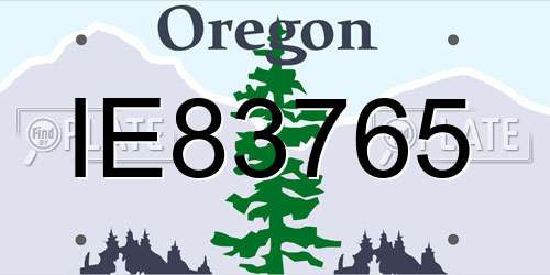 IE83765 Oregon License Plate