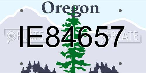 IE84657 Oregon License Plate
