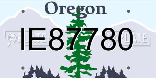 IE87780 Oregon License Plate