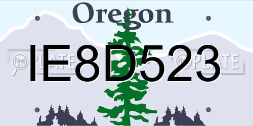 IE8D523 Oregon License Plate