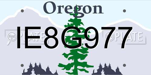 IE8G977 Oregon License Plate