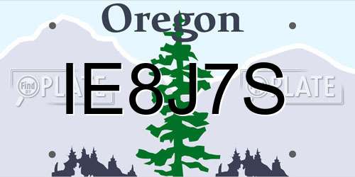 IE8J7S Oregon License Plate