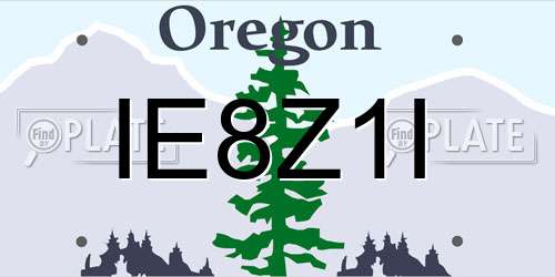 IE8Z1I Oregon License Plate