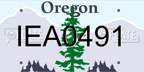 IEA0491 Oregon License Plate