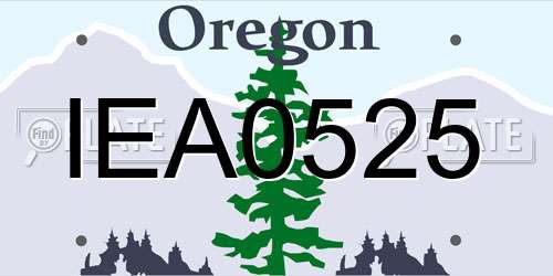 IEA0525 Oregon License Plate