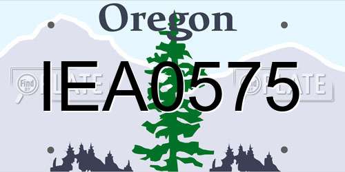 IEA0575 Oregon License Plate