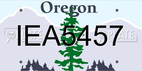 IEA5457 Oregon License Plate