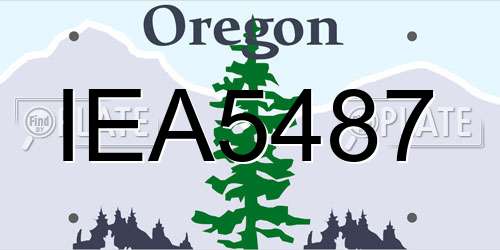 IEA5487 Oregon License Plate