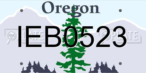 IEB0523 Oregon License Plate