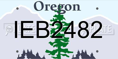 IEB2482 Oregon License Plate