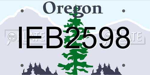 IEB2598 Oregon License Plate