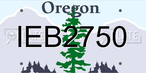 IEB2750 Oregon License Plate