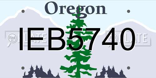 IEB5740 Oregon License Plate