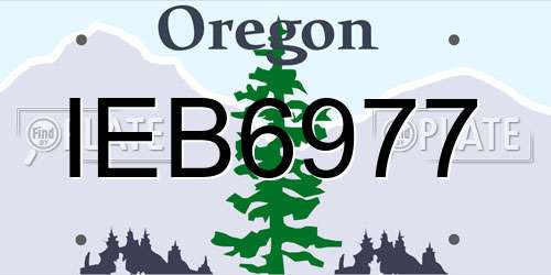 IEB6977 Oregon License Plate