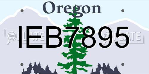 IEB7895 Oregon License Plate