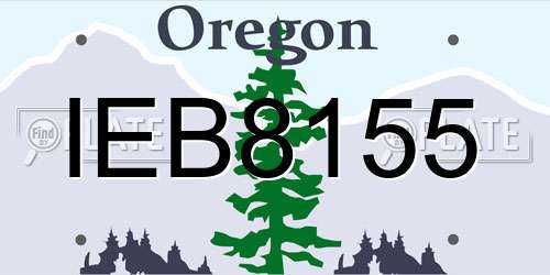 IEB8155 Oregon License Plate