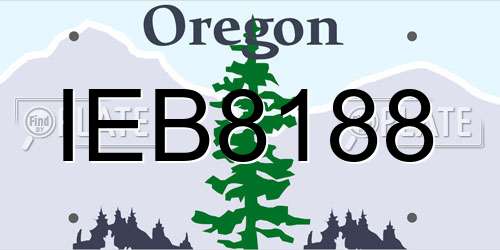 IEB8188 Oregon License Plate