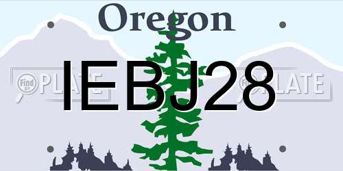 IEBJ28 Oregon License Plate