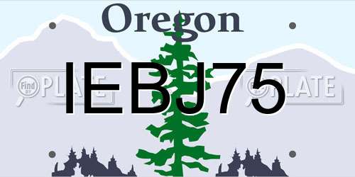 IEBJ75 Oregon License Plate