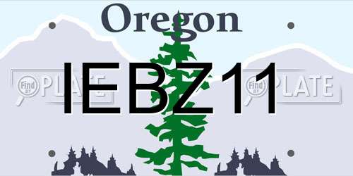IEBZ11 Oregon License Plate