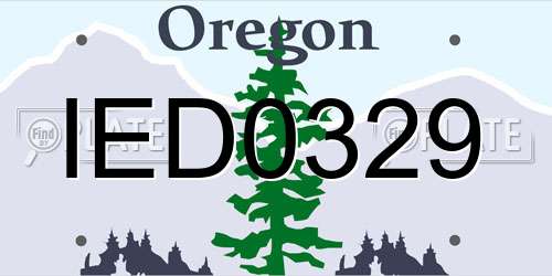 IED0329 Oregon License Plate