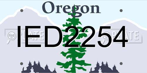 IED2254 Oregon License Plate