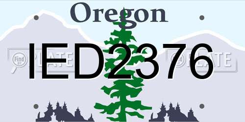 IED2376 Oregon License Plate