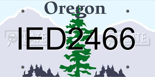 IED2466 Oregon License Plate