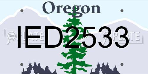 IED2533 Oregon License Plate