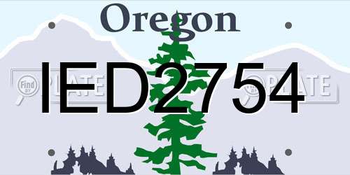 IED2754 Oregon License Plate