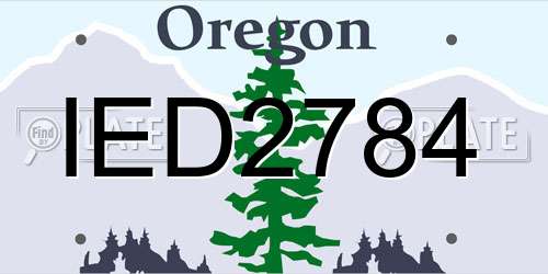 IED2784 Oregon License Plate