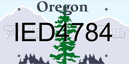 IED4784 Oregon License Plate